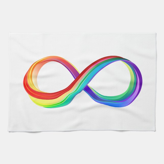 Layered Rainbow Infinity Symbol Tea Towel (Horizontal)