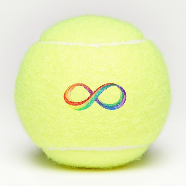 Layered Rainbow Infinity Symbol Tennis Balls (Front)