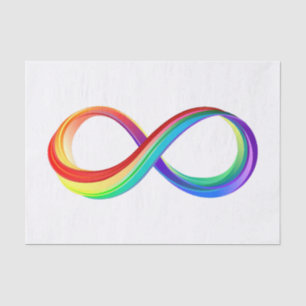 Layered Rainbow Infinity Symbol Tissue Paper