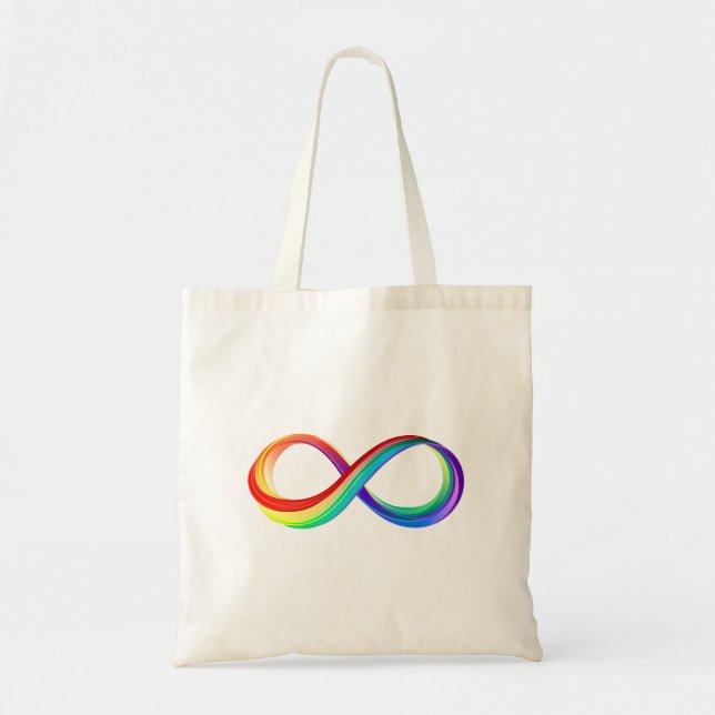 Layered Rainbow Infinity Symbol Tote Bag (Front)