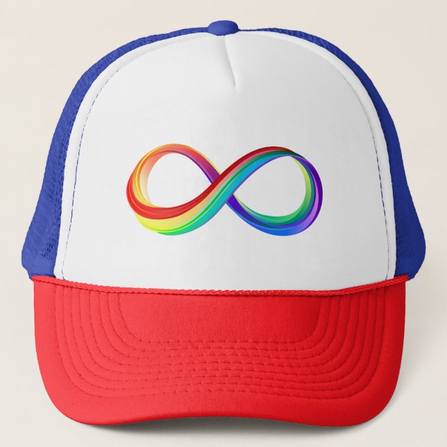 Layered Rainbow Infinity Symbol Trucker Hat (Front)
