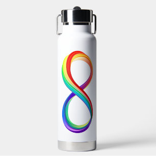 Layered Rainbow Infinity Symbol Water Bottle