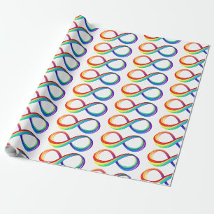 Layered Rainbow Infinity Symbol Wrapping Paper