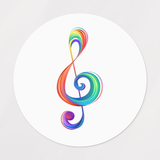 Layered rainbow treble clef (Design 1)