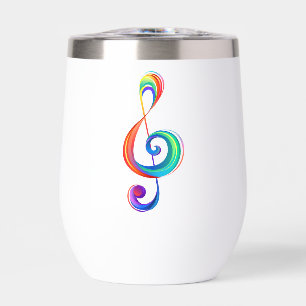 Layered rainbow treble clef