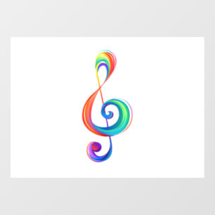 Layered rainbow treble clef