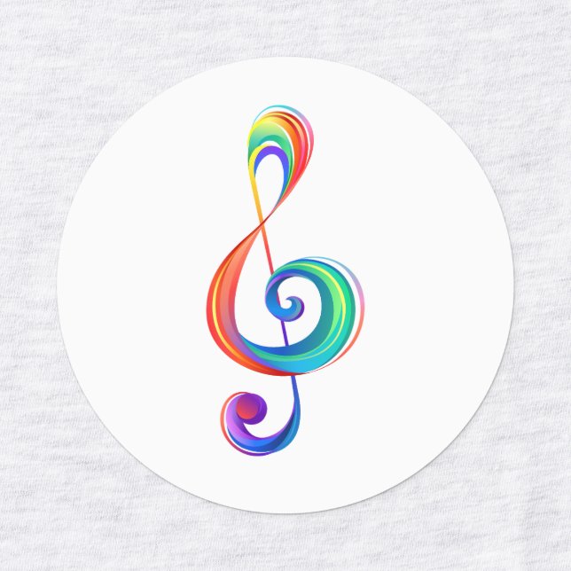 Layered rainbow treble clef (Design 1)