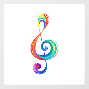 Layered rainbow treble clef