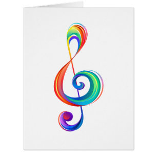Layered rainbow treble clef