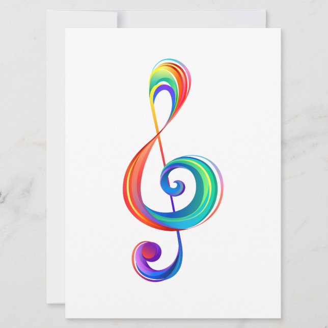 Layered rainbow treble clef (Front)