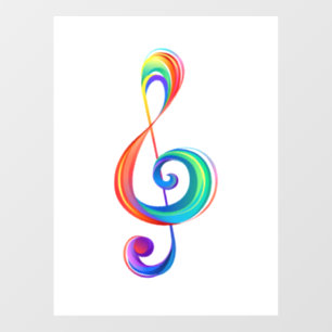 Layered rainbow treble clef