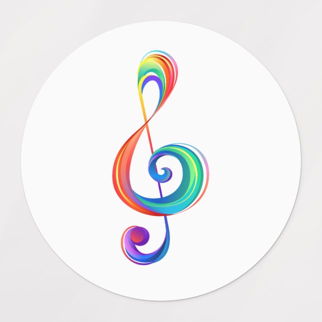 Layered rainbow treble clef (Design 1)