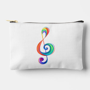 Layered rainbow treble clef accessory pouch