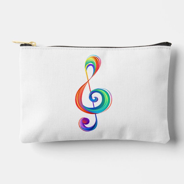 Layered rainbow treble clef accessory pouch (Front)