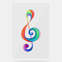 Layered rainbow treble clef