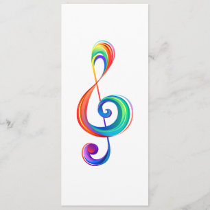 Layered rainbow treble clef advice card