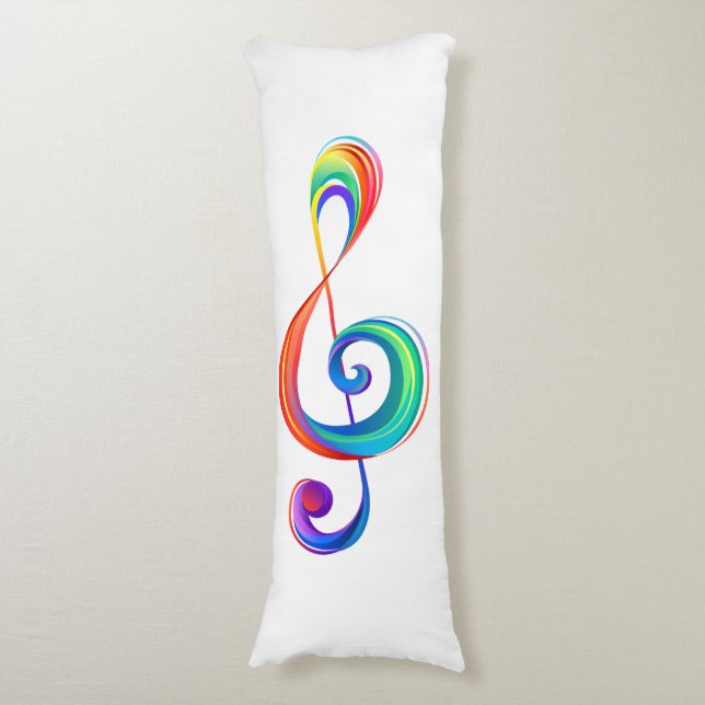 Layered rainbow treble clef body cushion (Front Vertical)