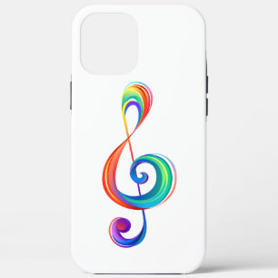 Layered rainbow treble clef iPhone 12 pro max case