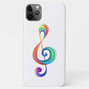 Layered rainbow treble clef iPhone 11 pro max case