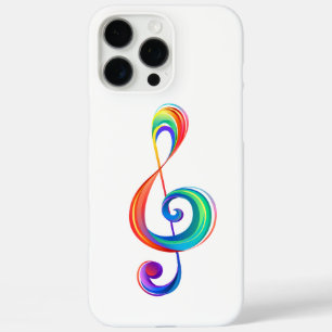 Layered rainbow treble clef iPhone 16 pro max case
