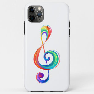 Layered rainbow treble clef iPhone 11 pro max case