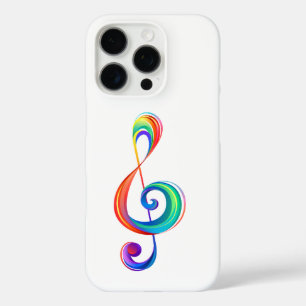 Layered rainbow treble clef iPhone 16 pro case
