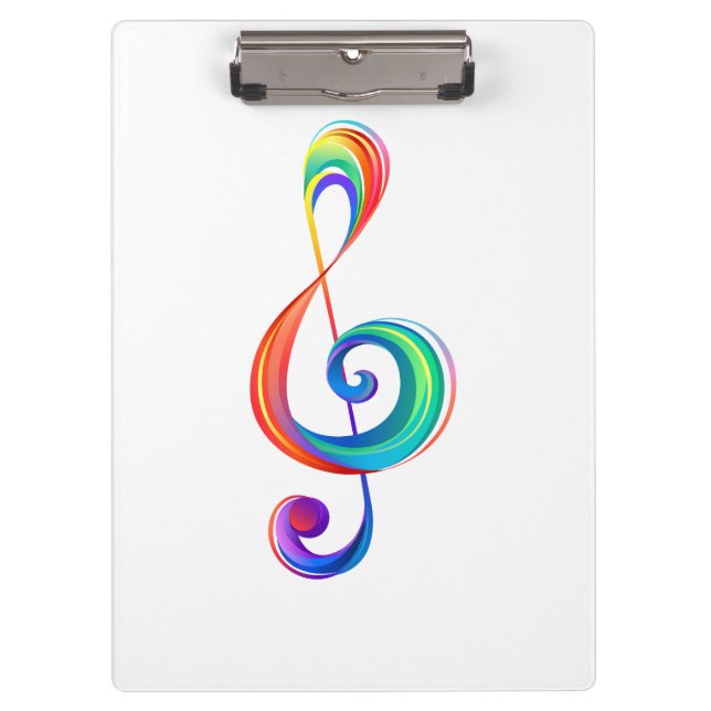 Layered rainbow treble clef clipboard (Front)