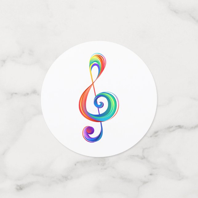 Layered rainbow treble clef confetti (Small Back)