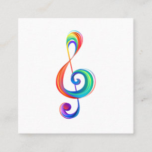 Layered rainbow treble clef discount card