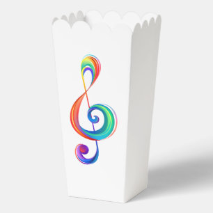 Layered rainbow treble clef favour box