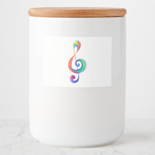 Layered rainbow treble clef food label