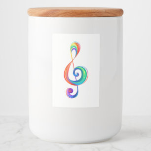Layered rainbow treble clef food label