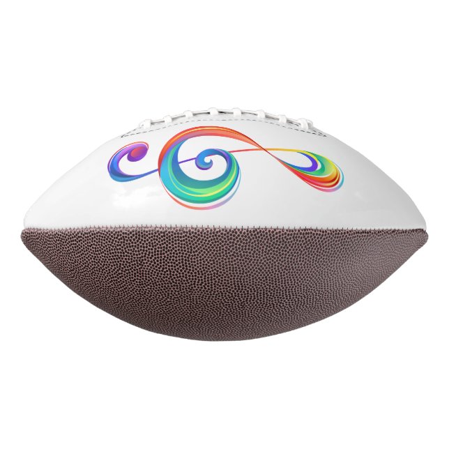 Layered rainbow treble clef football (Rotated 270)