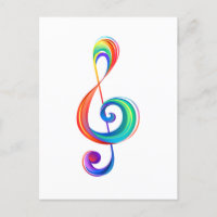 Layered rainbow treble clef
