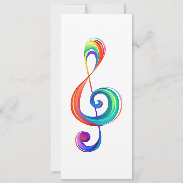 Layered rainbow treble clef invitation (Front)