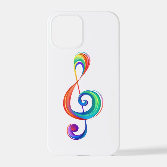 Layered rainbow treble clef iPhone case (Back)