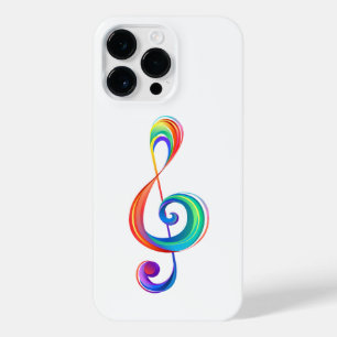 Layered rainbow treble clef iPhone 14 pro max case