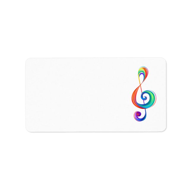 Layered rainbow treble clef label (Front)