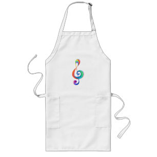 Layered rainbow treble clef long apron