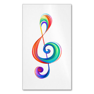 Layered rainbow treble clef 	Magnetic business card