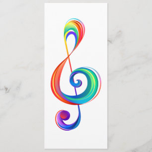 Layered rainbow treble clef menu