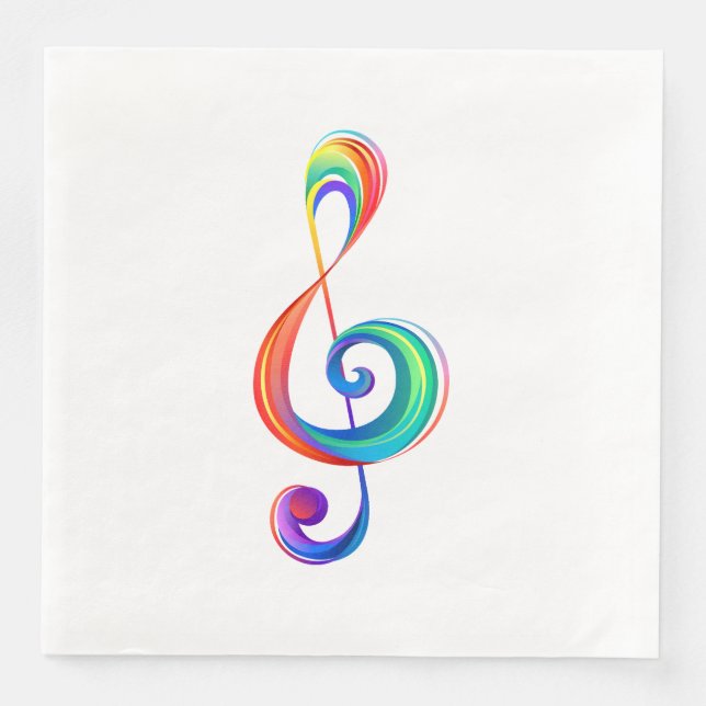 Layered rainbow treble clef napkin (Front)