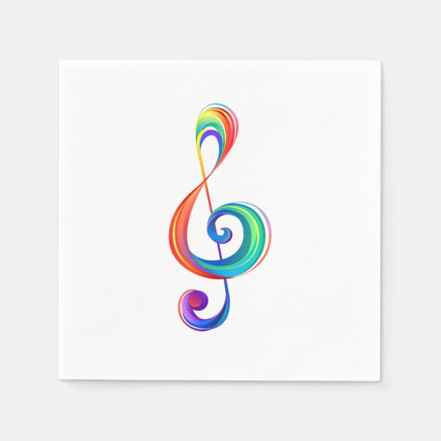 Layered rainbow treble clef napkin (Front)