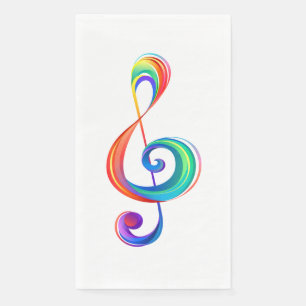 Layered rainbow treble clef napkin