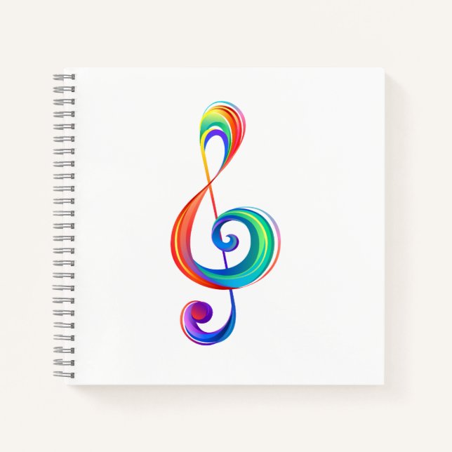 Layered rainbow treble clef notebook (Front)