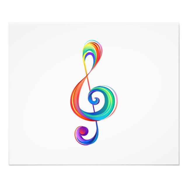 Layered rainbow treble clef photo print (Front)