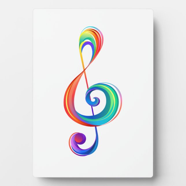 Layered rainbow treble clef plaque (Front)