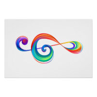 Layered rainbow treble clef