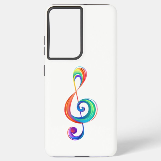 Layered rainbow treble clef samsung galaxy s21 ultra case (Back)