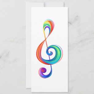 Layered rainbow treble clef save the date